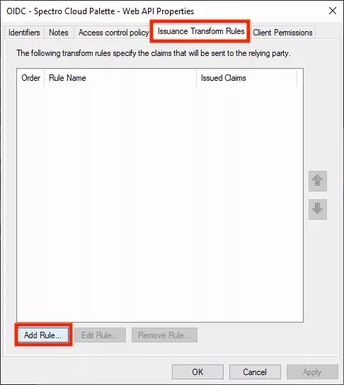 Add Issuance Transform Rule 1